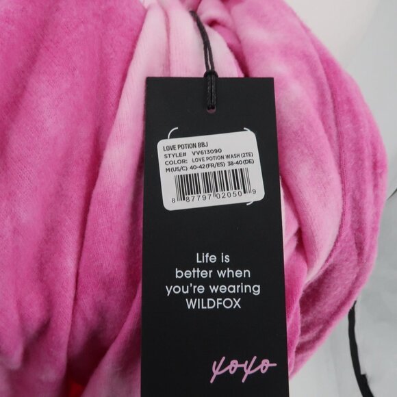 Wildfox Love Potion Super Soft Pink White Tie Dye Sweatshirt Size Medium NWT - Picture 5 of 5